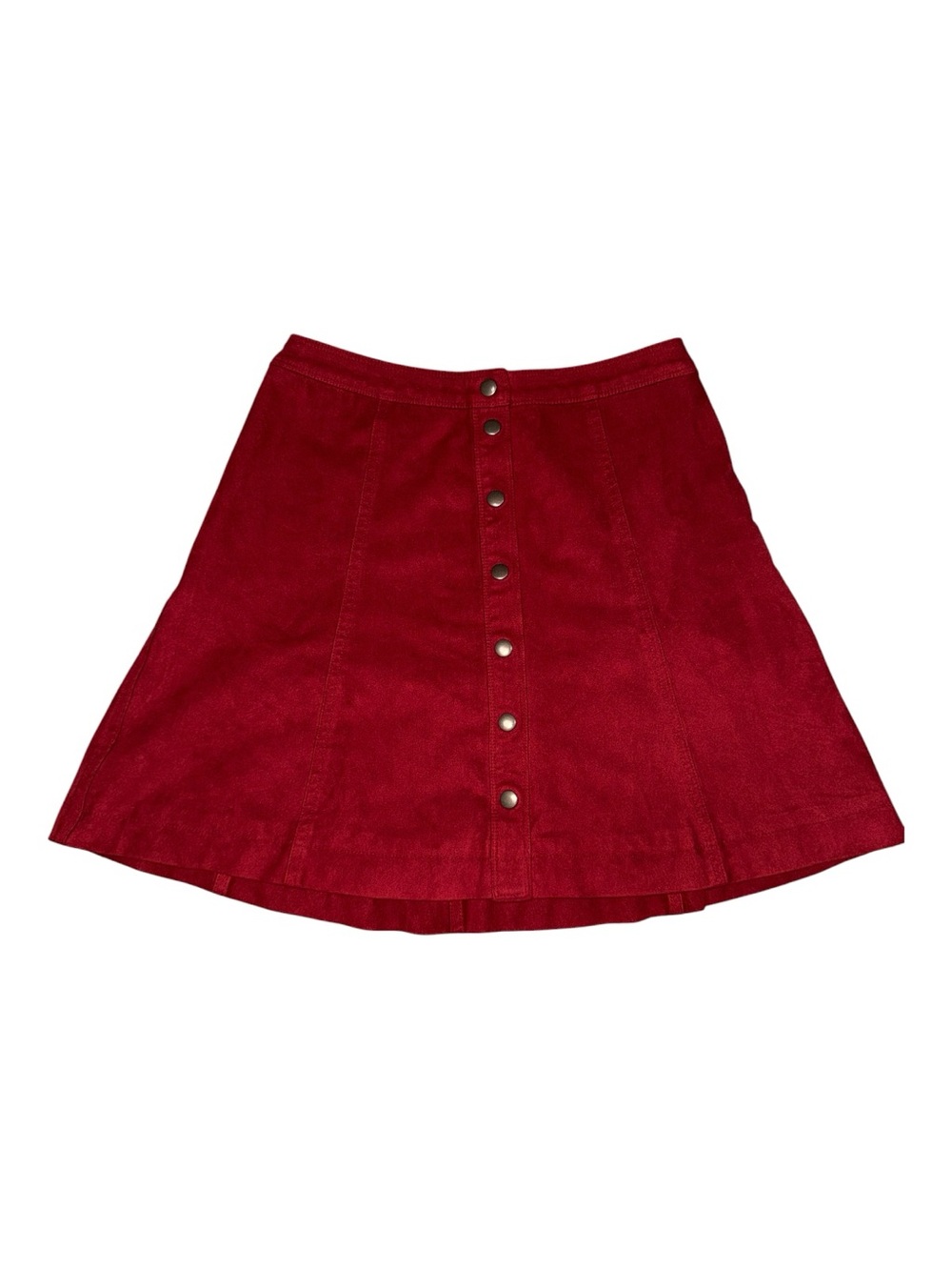 Abercrombie & Fitch Red Button-Front Circle Skirt